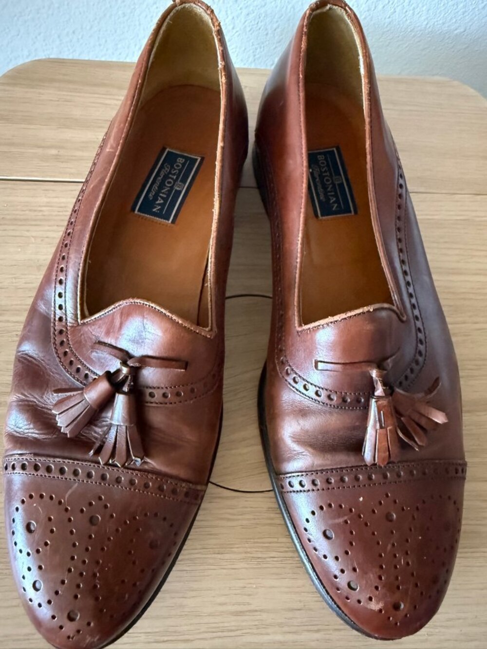 Bostonian Florentine Tassel Loafers Men's 9M Made in Italy Medallion Cap Toe
